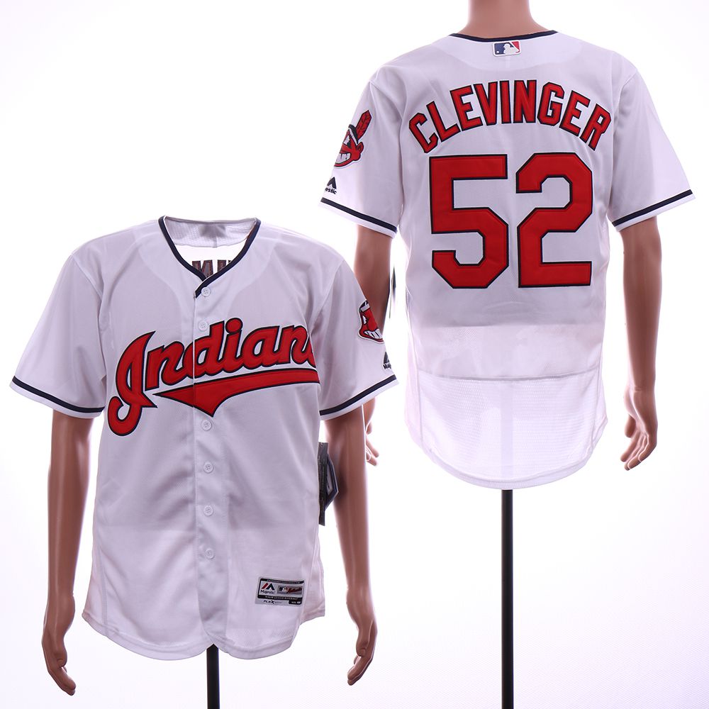 Men Cleveland Indians 52 Clevinger White Elite MLB Jerseys